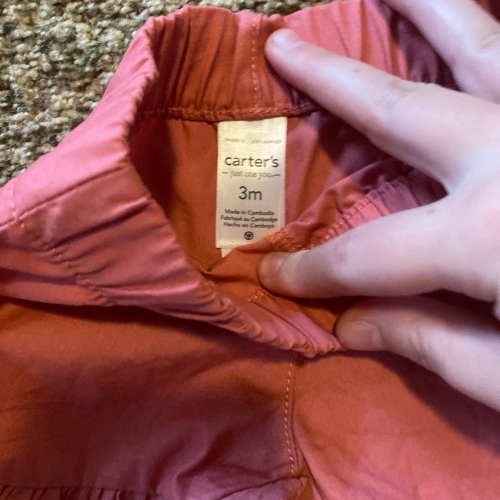 Carter's Pink Ruffle Trim Shorts - Picture 2 of 2
